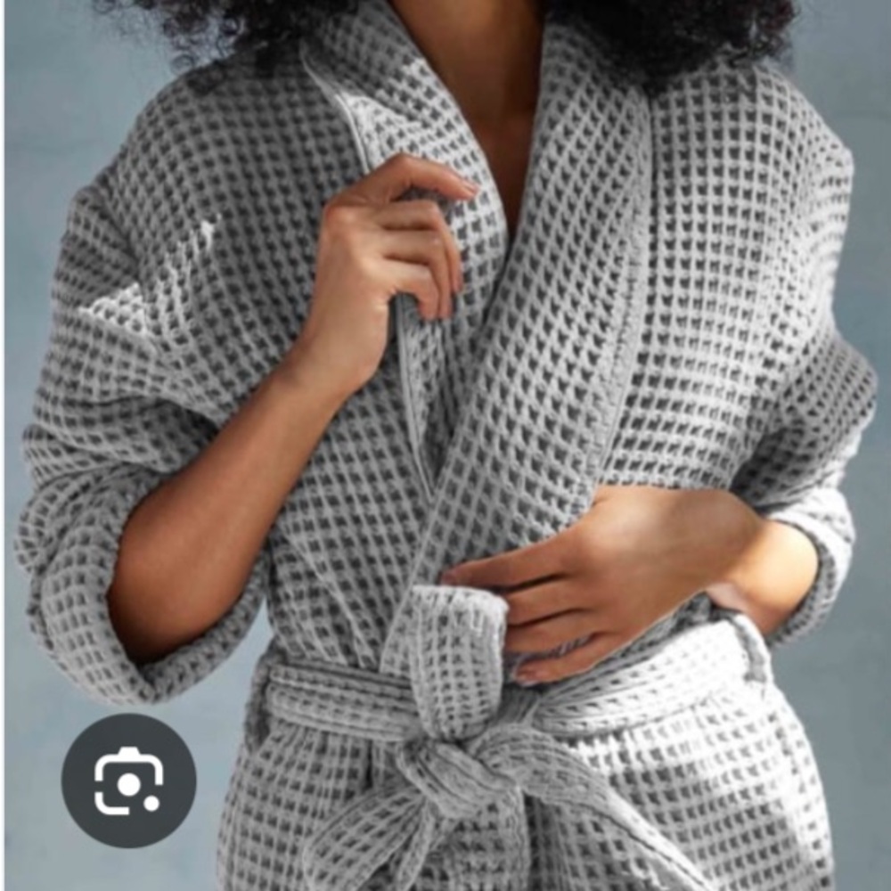 Brooklinen - Gray Dreamweave Waffle Knit Robe - XS/S